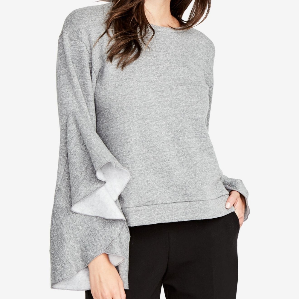 Rachel Roy Heather Grey Bat Sleeve Sweater